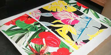 dye sublimation print out of flowers and colors